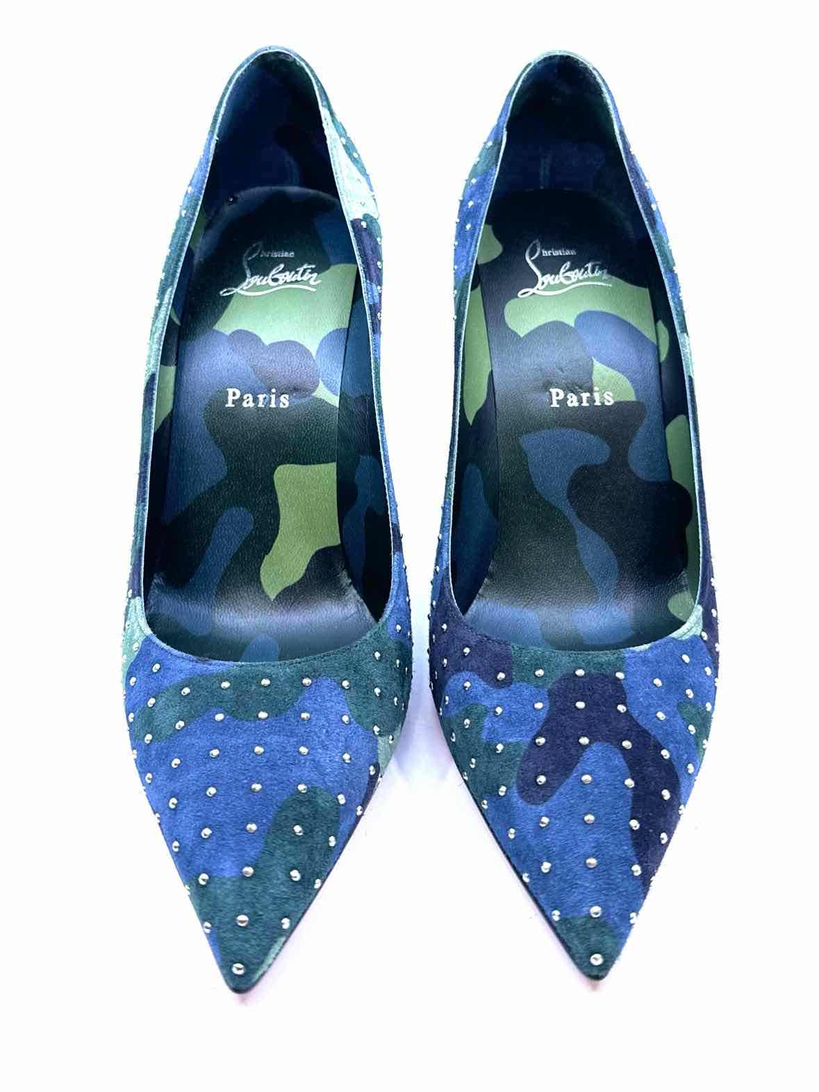 CHRISTIAN LOUBOUTIN Size 10 Blue Camoflage Pumps