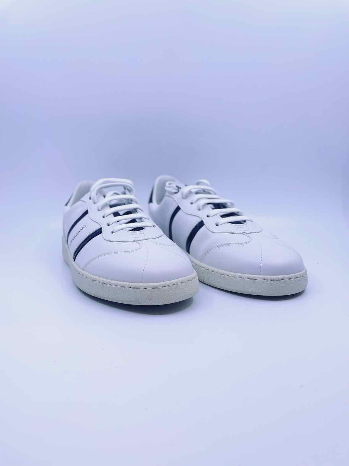 SALVATORE FERRAGAMO Size 9.5 White Men's Sneakers