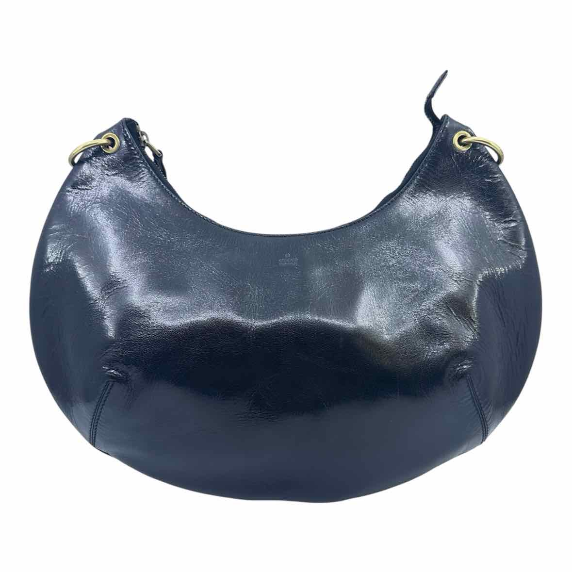 GUCCI Black Leather Solid Handbag