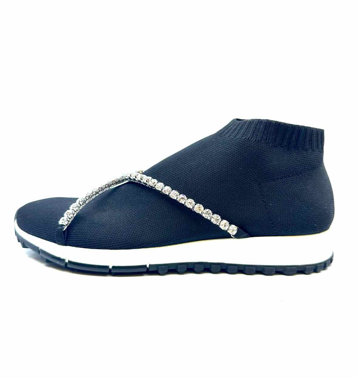 JIMMY CHOO Size 7.5 Black Knit Solid Sneakers