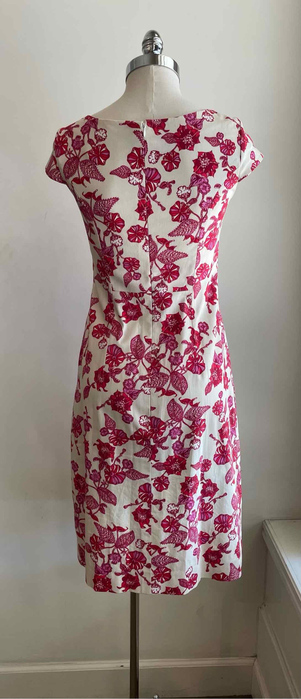 CAROLINA HERRERA Size 4 Cream & pink Dress