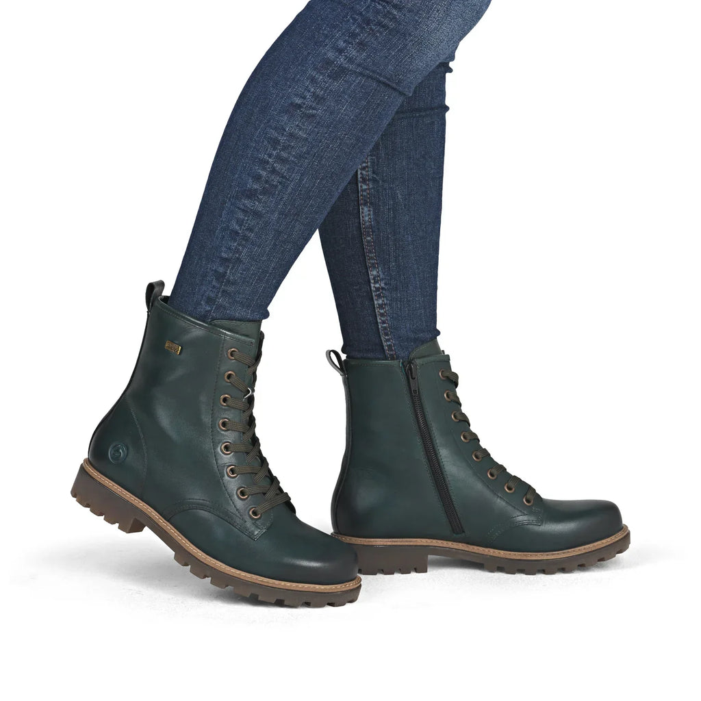 Remonte Womens Leather Ankle Boots | Green