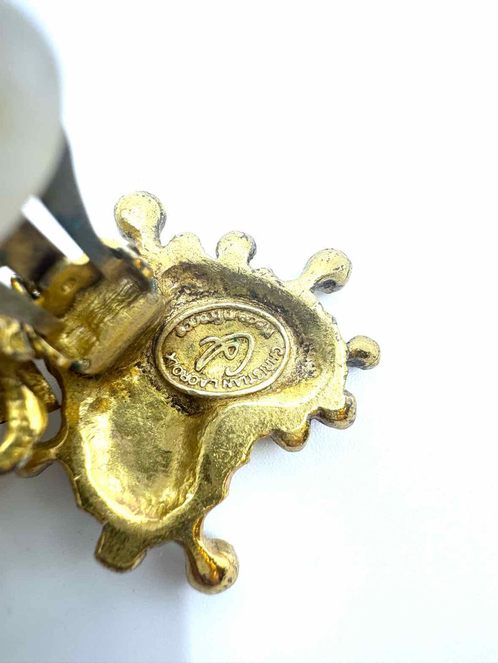 CHRISTIAN LACROIX Gold Tone Clip Earrings