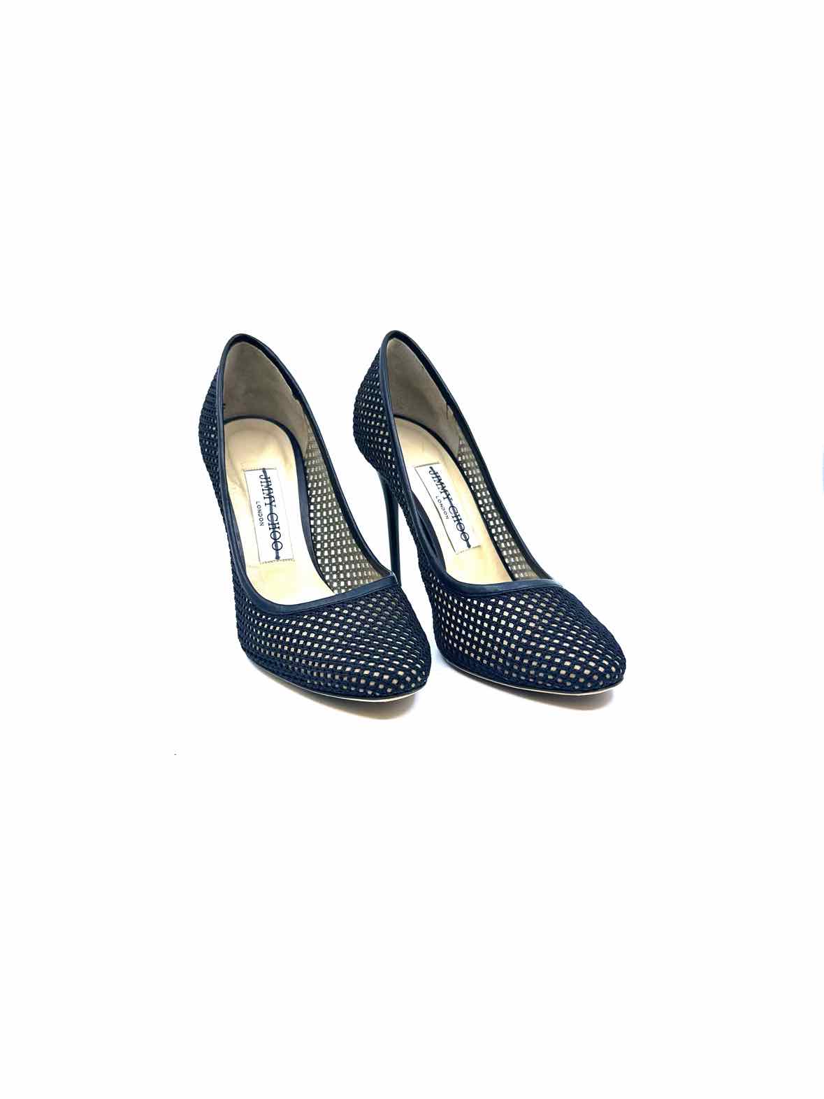 JIMMY CHOO Size 7.5 Black Mesh Solid Pumps