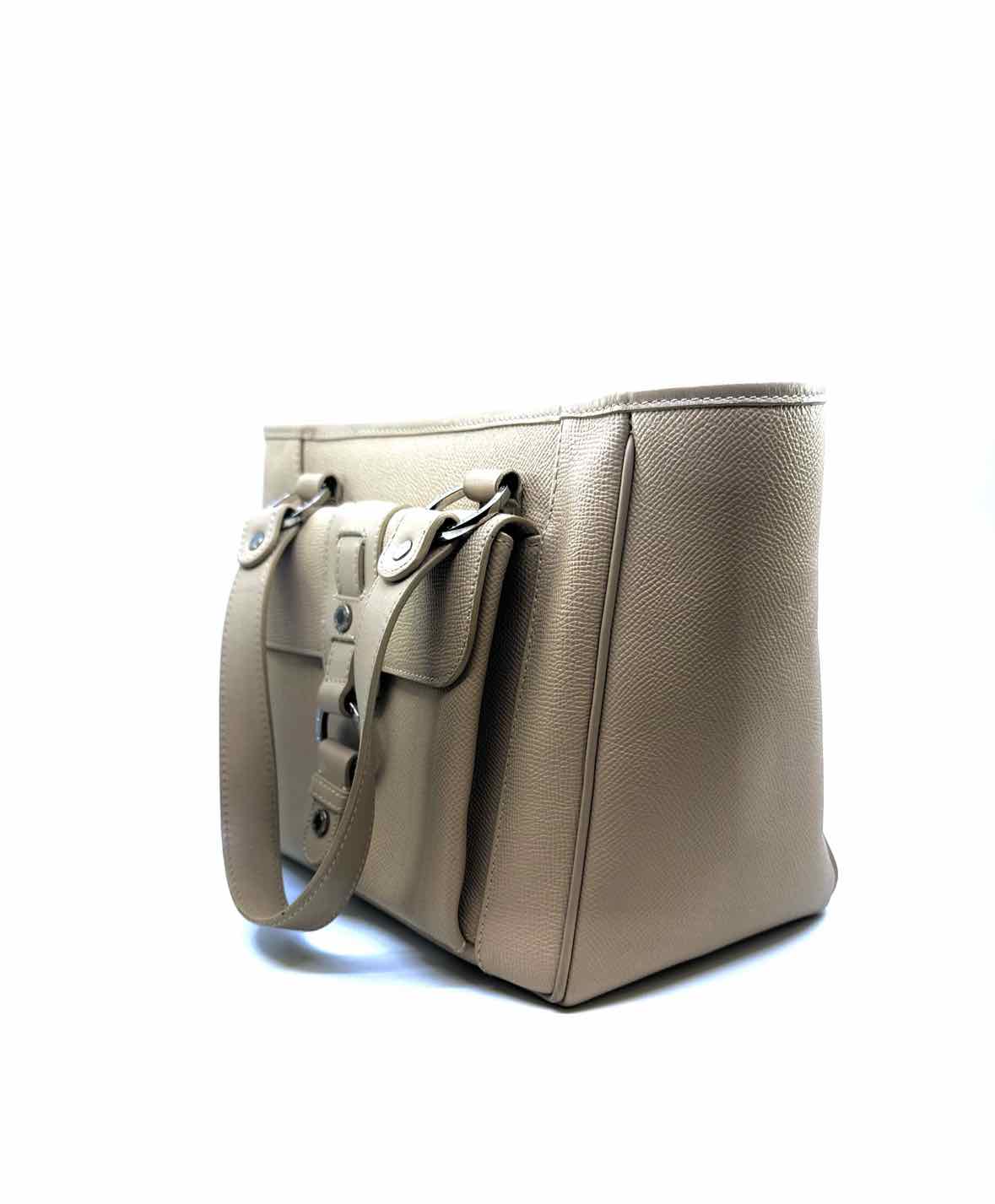 BVLGARI Beige Leather Solid Handbag
