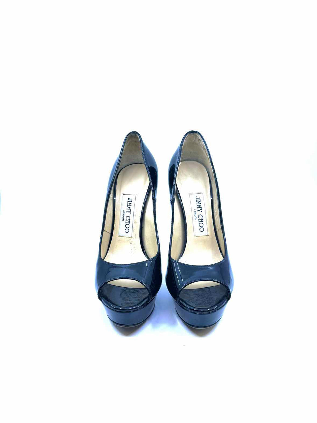 JIMMY CHOO Size 6.5 Black Patent Leather Pumps