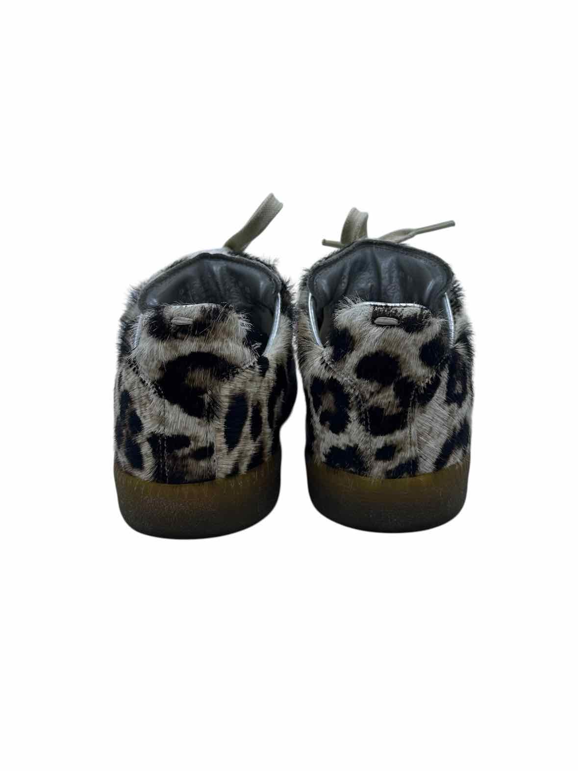 MAISON MARGIELA Size 6 Black, beige PONY HAIR Animal Print Sneakers