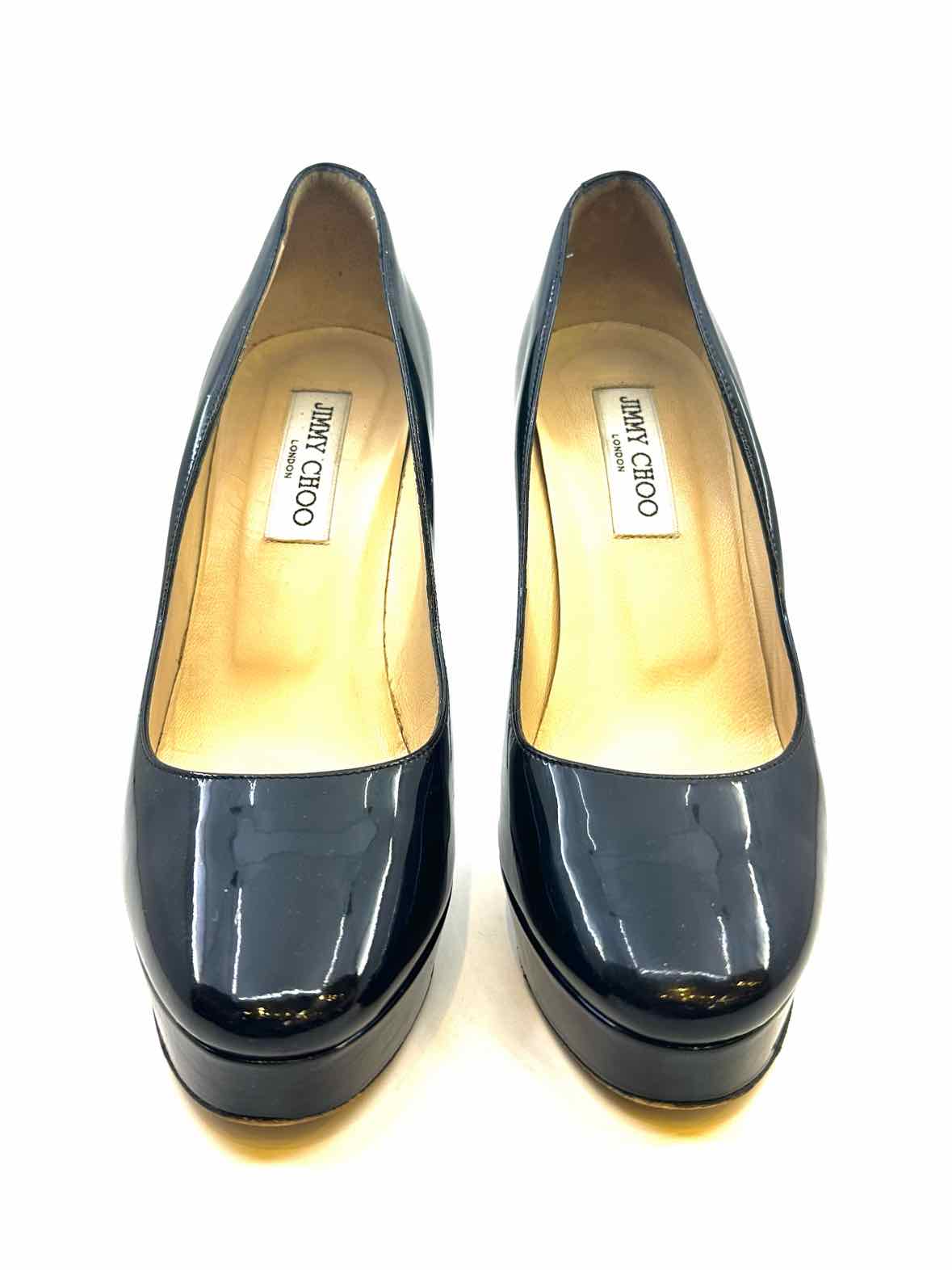JIMMY CHOO Size 9 Black Patent Leather Solid Pumps