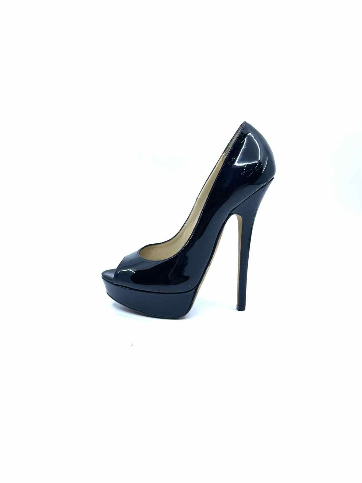 JIMMY CHOO Size 6.5 Black Patent Leather Pumps