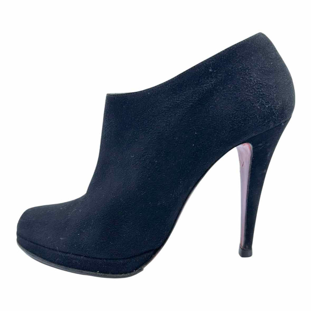CHRISTIAN LOUBOUTIN Size 9.5 Black Suede Ankle Boot