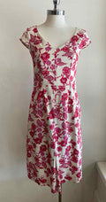 CAROLINA HERRERA Size 4 Cream & pink Dress