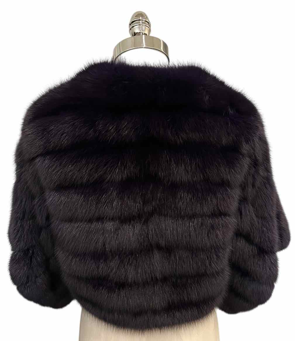 OSCAR DE LA RENTA Purple Fox Fur Stole Size M