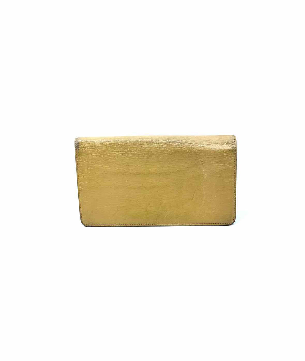CHANEL Continental Beige Leather Solid Wallet