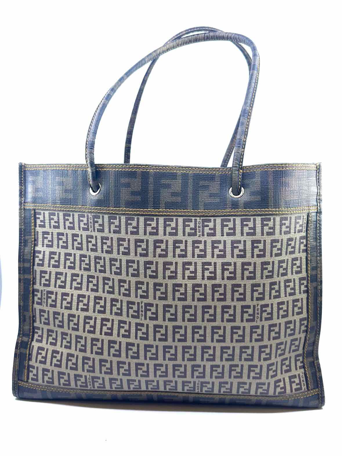 FENDI Brown Coated canvas Monogram Handbag