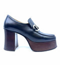 GUCCI Size 8.5 Black, Brown Leather Solid Pumps