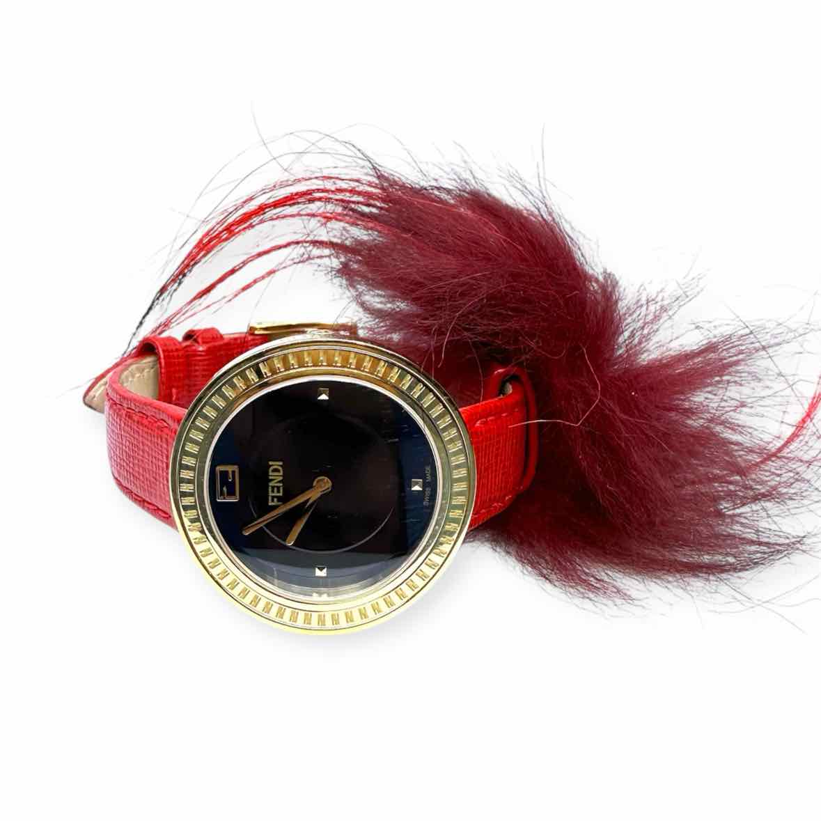FENDI Red Leather Watch
