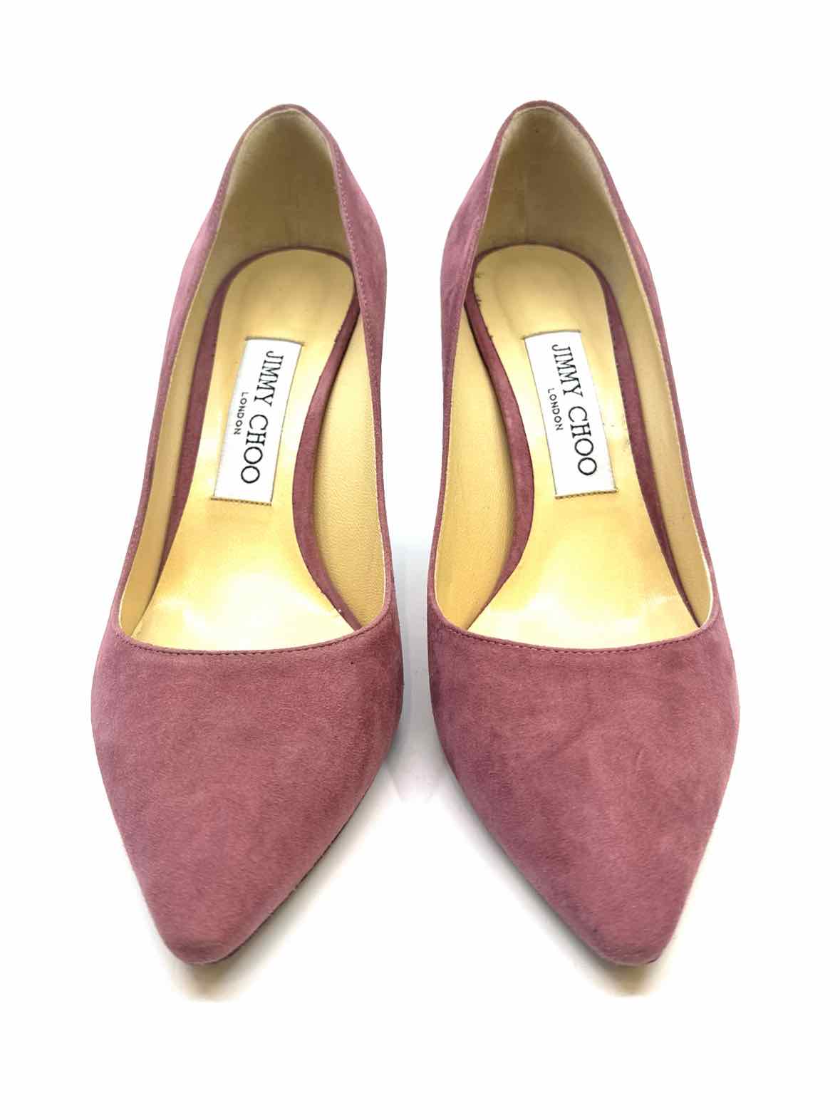 JIMMY CHOO Romy Size 7 Mauve Suede Solid Pumps