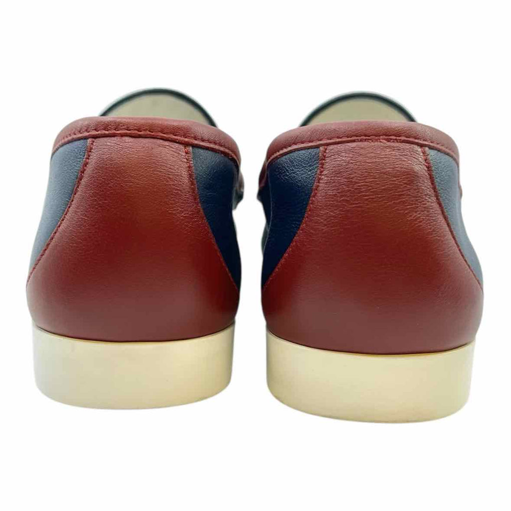GUCCI Size 8 Red, White, Blue Men's Loafers