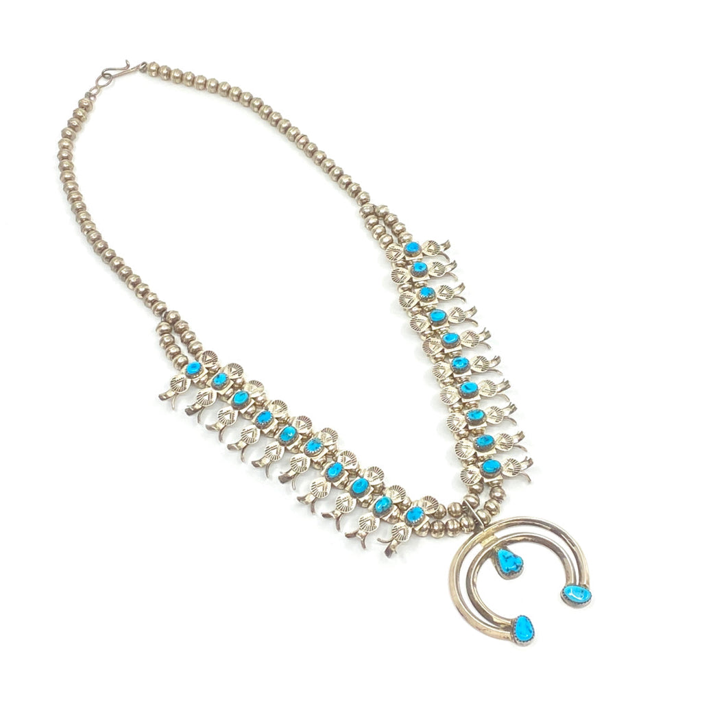 Sterling Silver Singer Navajo Turquoise Necklace