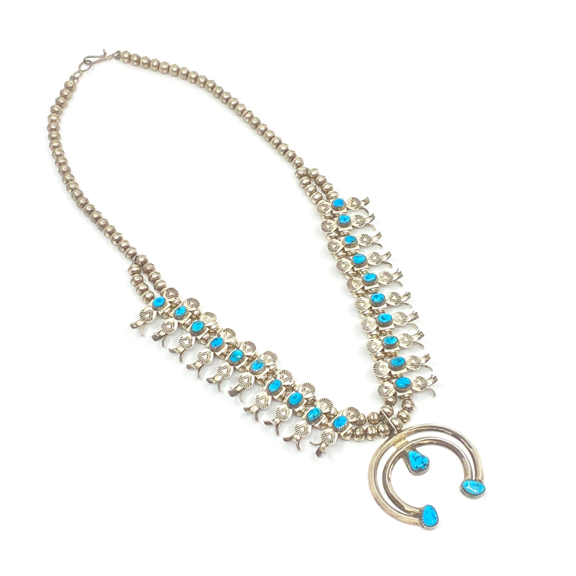 Sterling Silver Singer Navajo Turquoise Necklace