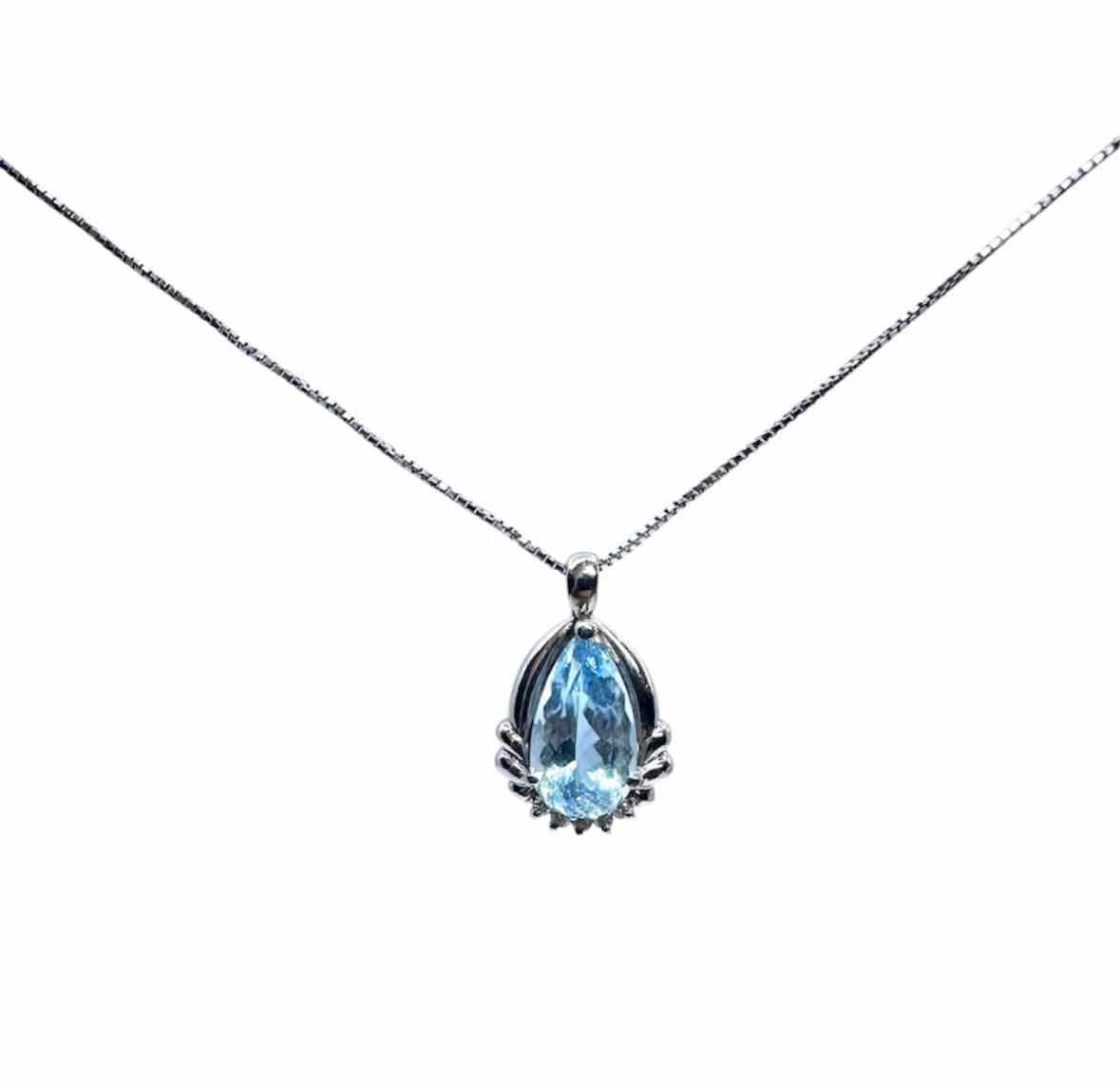 Platinum Aquamarine Necklace