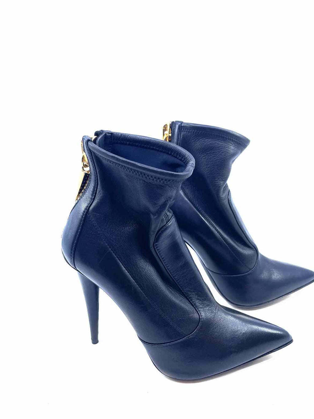 GIUSEPPE ZANOTTI Size 7 Black Leather Ankle Boot