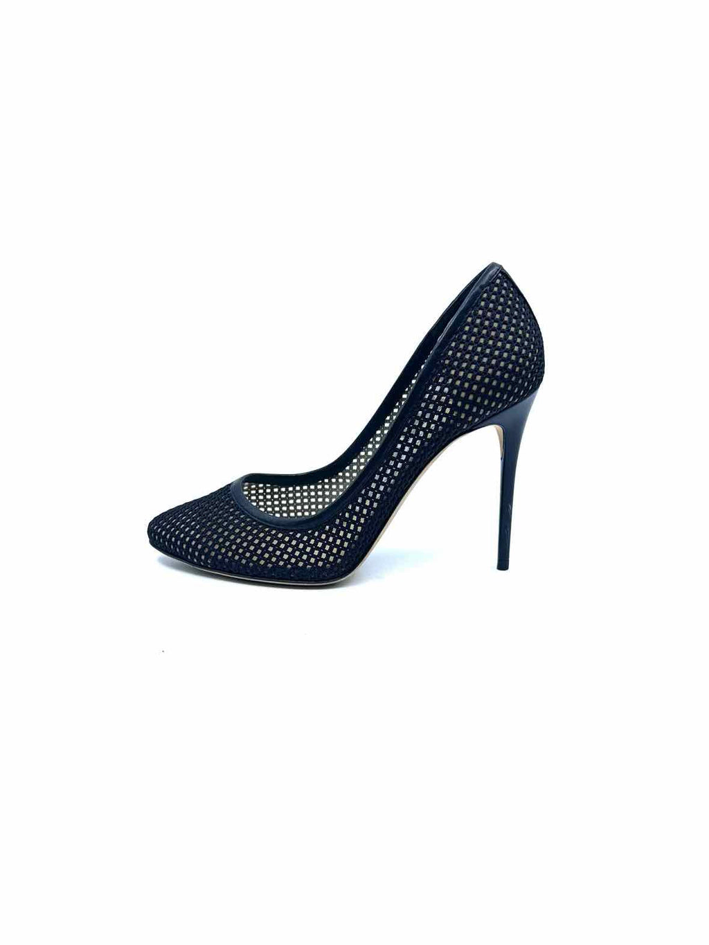 JIMMY CHOO Size 7.5 Black Mesh Solid Pumps