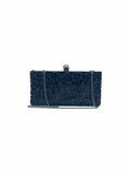 JIMMY CHOO Black Velvet Cheetah print Evening Bag