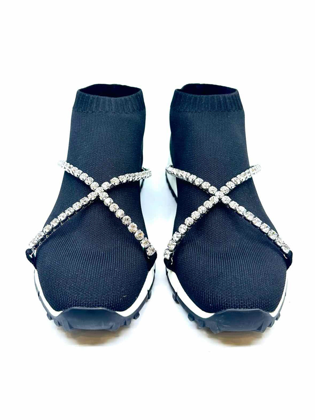 JIMMY CHOO Size 7.5 Black Knit Solid Sneakers