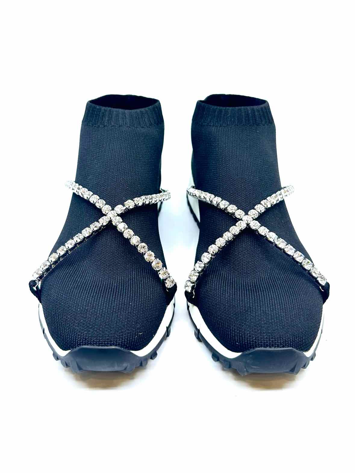 JIMMY CHOO Size 7.5 Black Knit Solid Sneakers