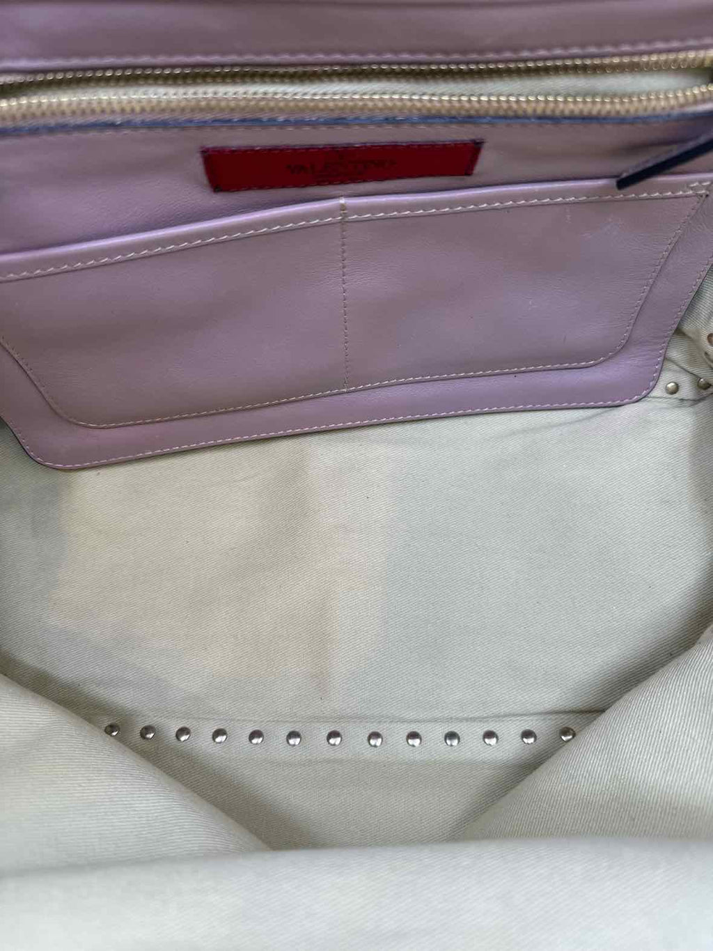 VALENTINO Rockstud Mauve Leather Solid Handbag