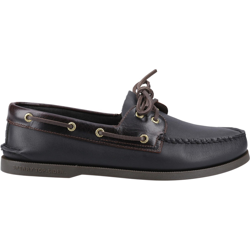 Sperry Mens Authentic Original 2-Eye Boat Shoes | Amaretto Black