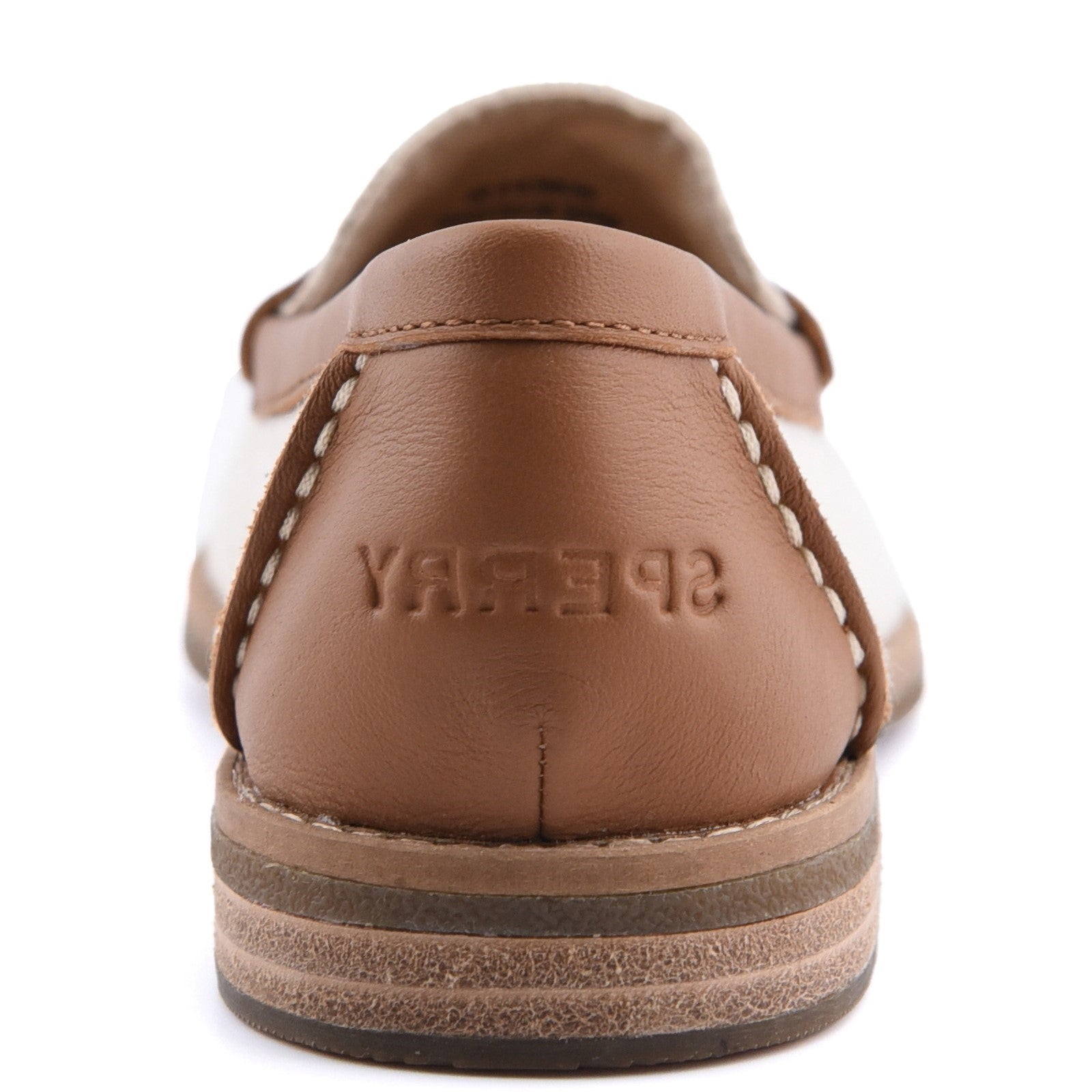 Sperry Womens Port Driving Moccasin Shoe | White Tan