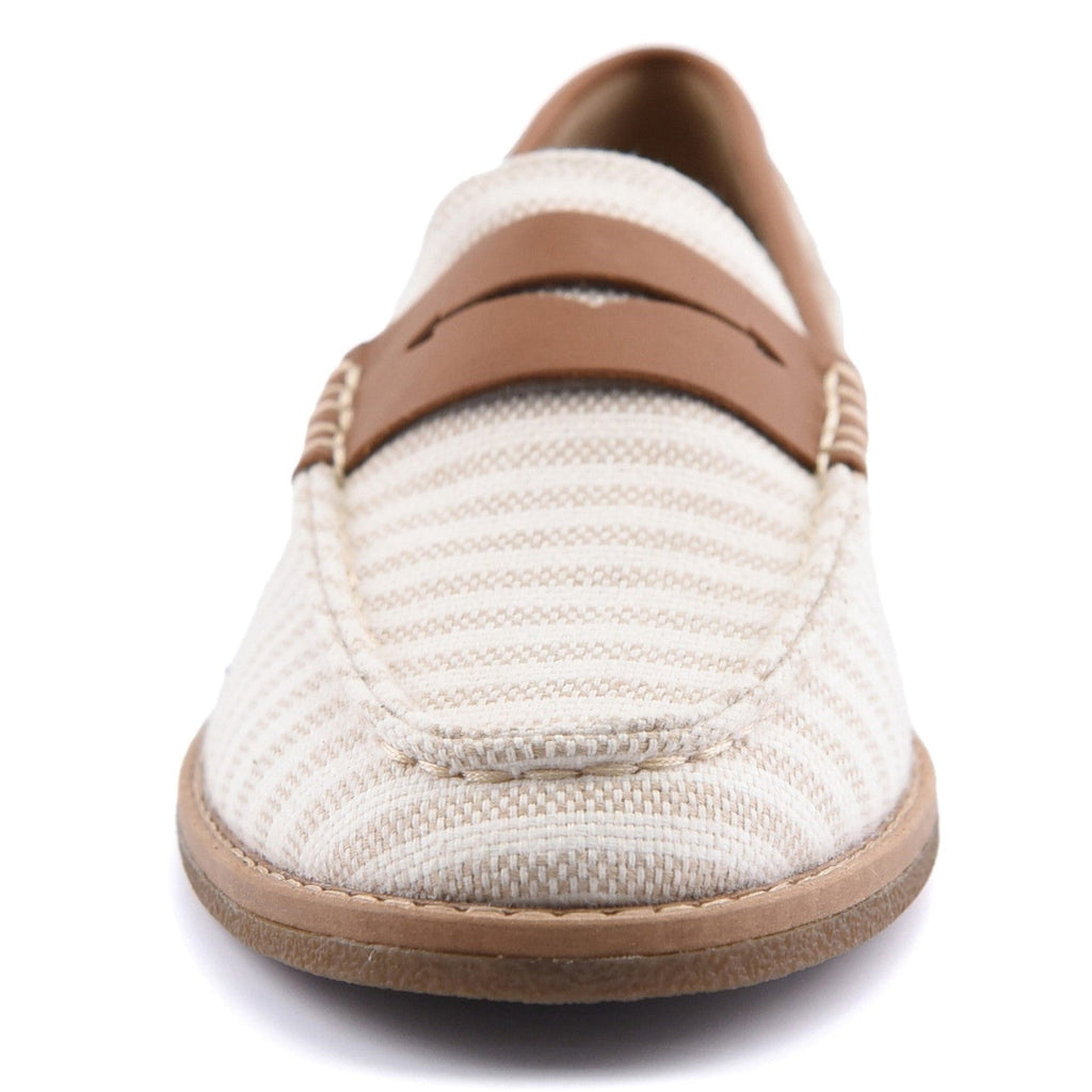 Sperry Womens Port Driving Moccasin Shoe | White Tan