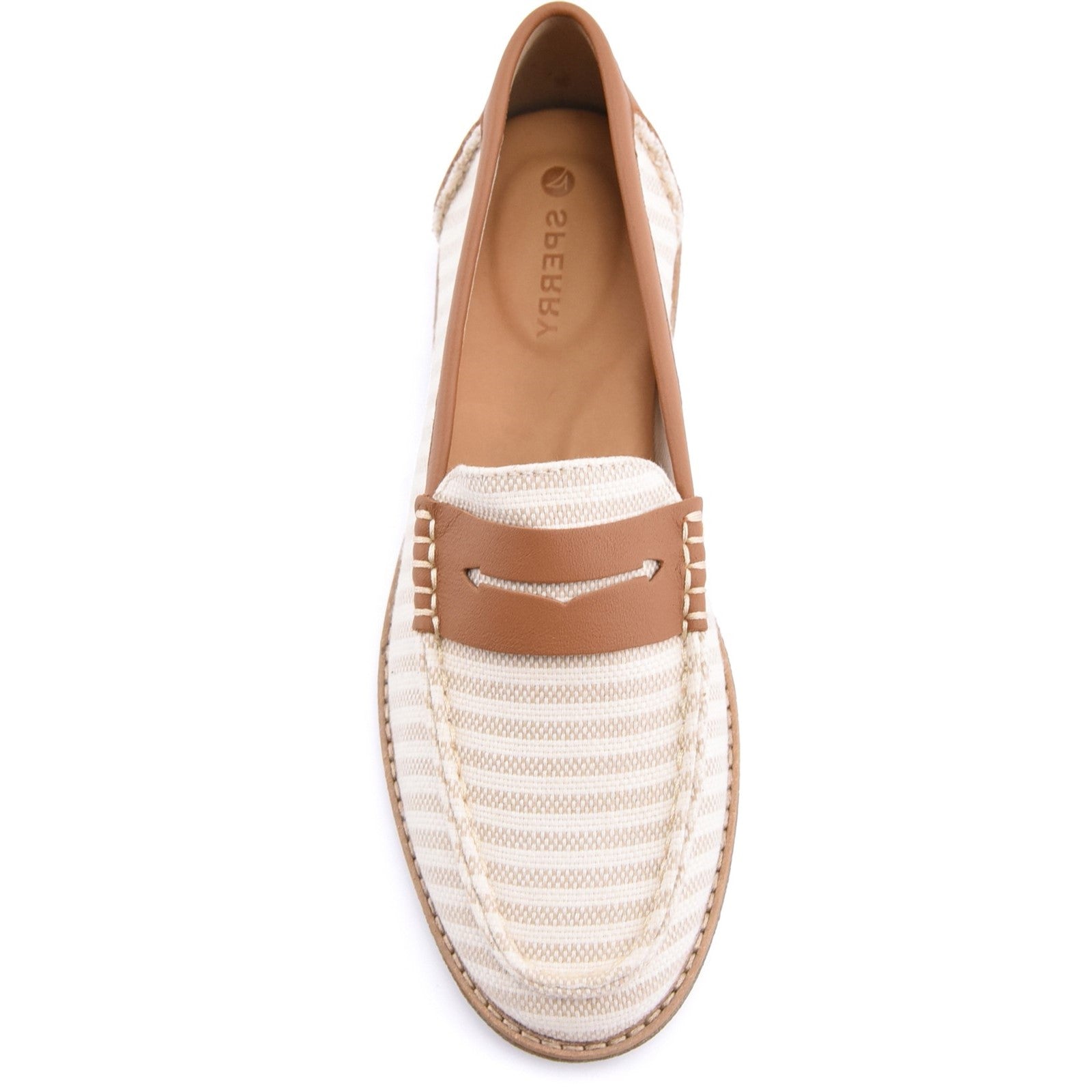 Sperry Womens Port Driving Moccasin Shoe | White Tan