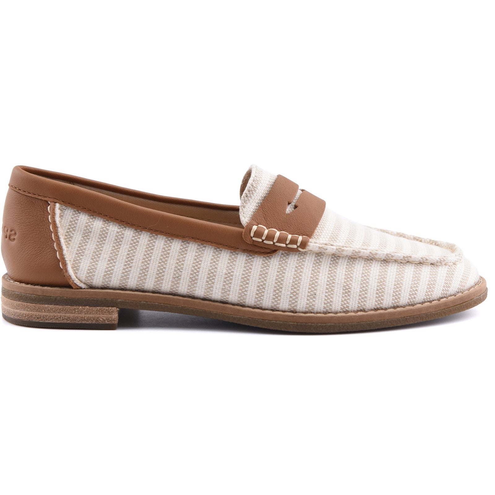 Sperry Womens Port Driving Moccasin Shoe | White Tan