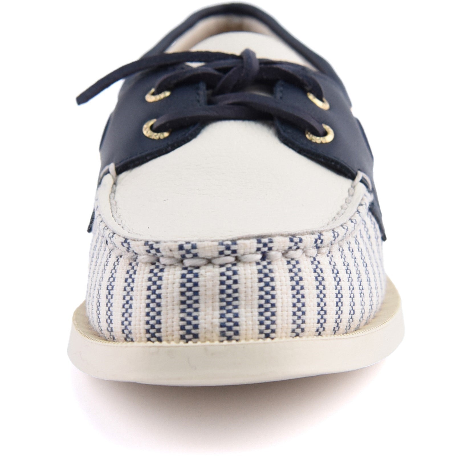 Sperry Womens Port Driving Moccasin Shoe | White Navy