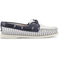 Sperry Womens Port Driving Moccasin Shoe | White Navy