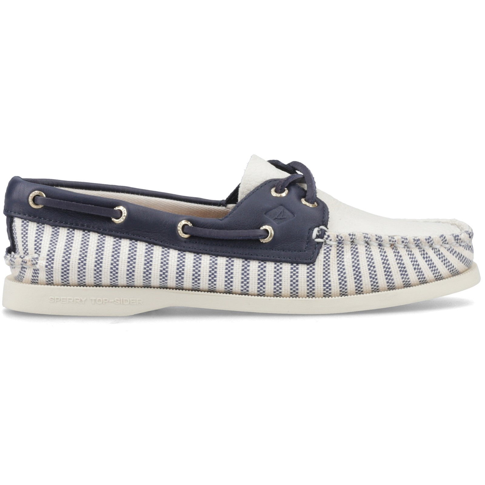 Sperry Womens Port Driving Moccasin Shoe | White Navy