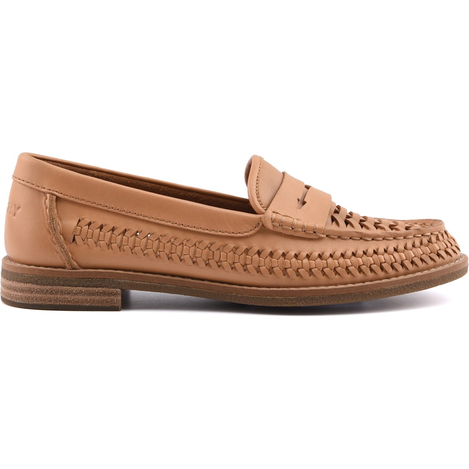 Sperry Womens Woven Seaport Penny Mocassin Loafer | Tan