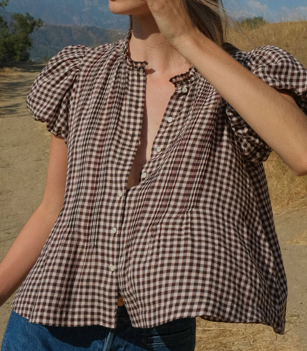 DÔEN Millie Top in Delphine Plaid