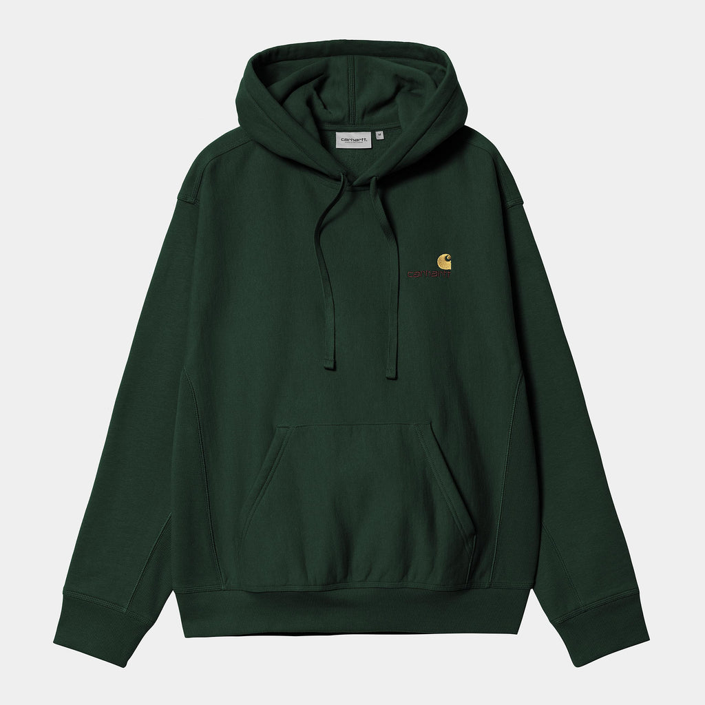 Carhartt WIP Mens American Script Hoodie - Conifer