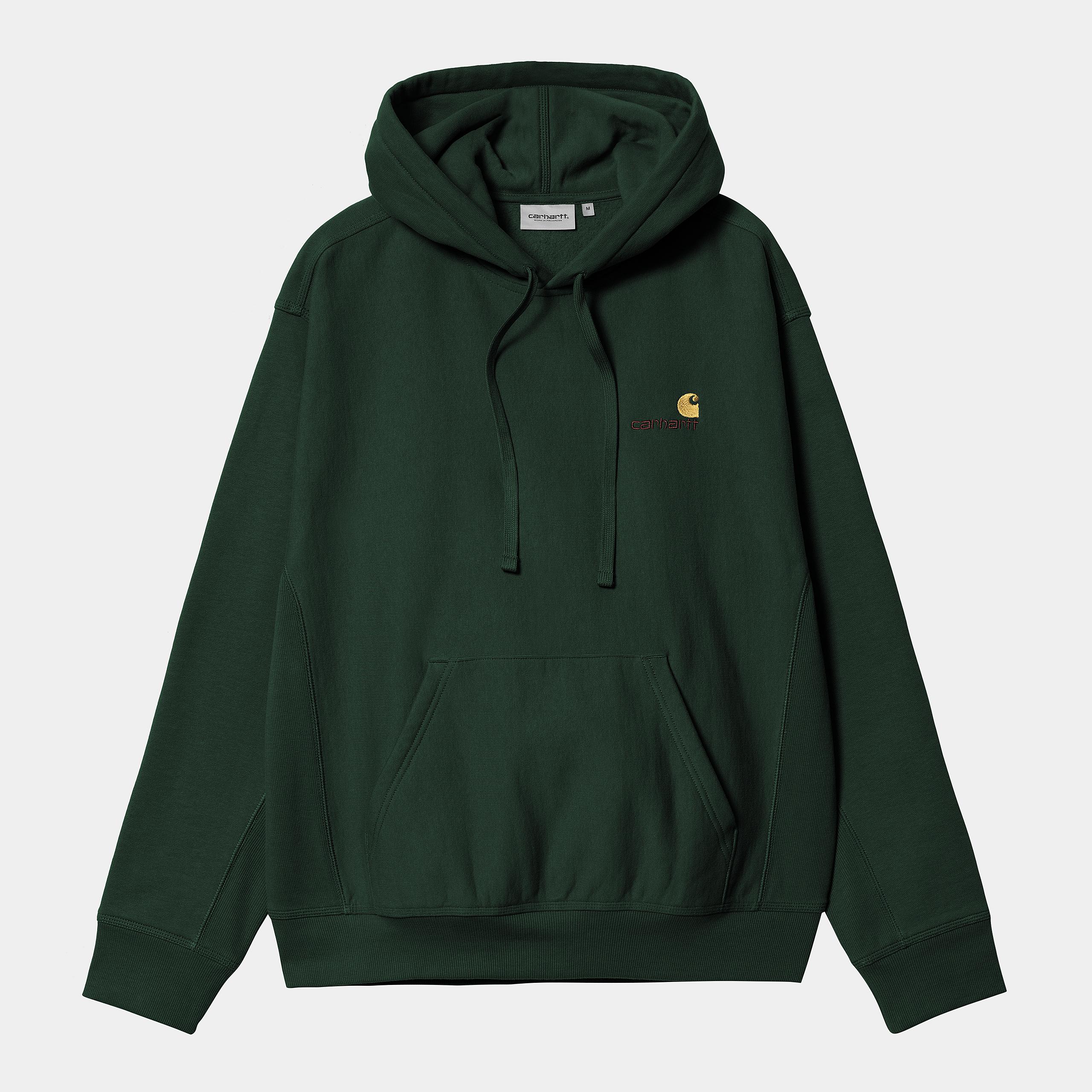Carhartt WIP Mens American Script Hoodie - Conifer