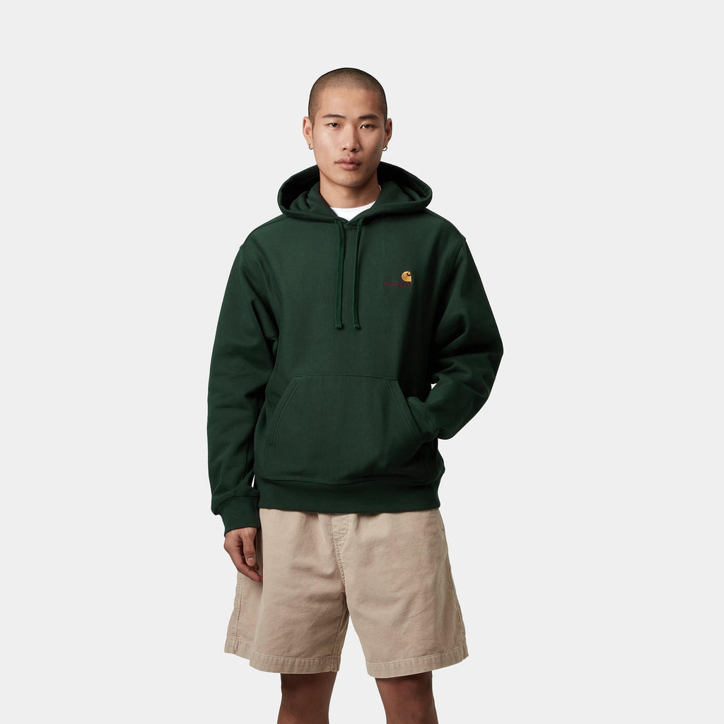 Carhartt WIP Mens American Script Hoodie - Conifer