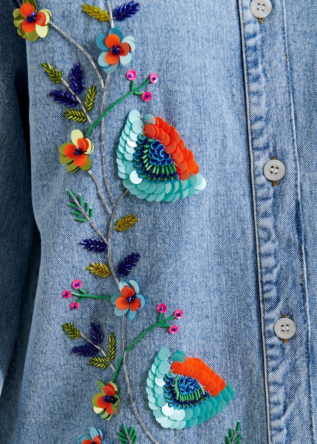 Icksonville sequin denim shirt