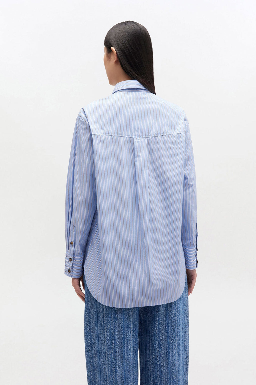 Ganni Stripe Cotton Oversized Shirt