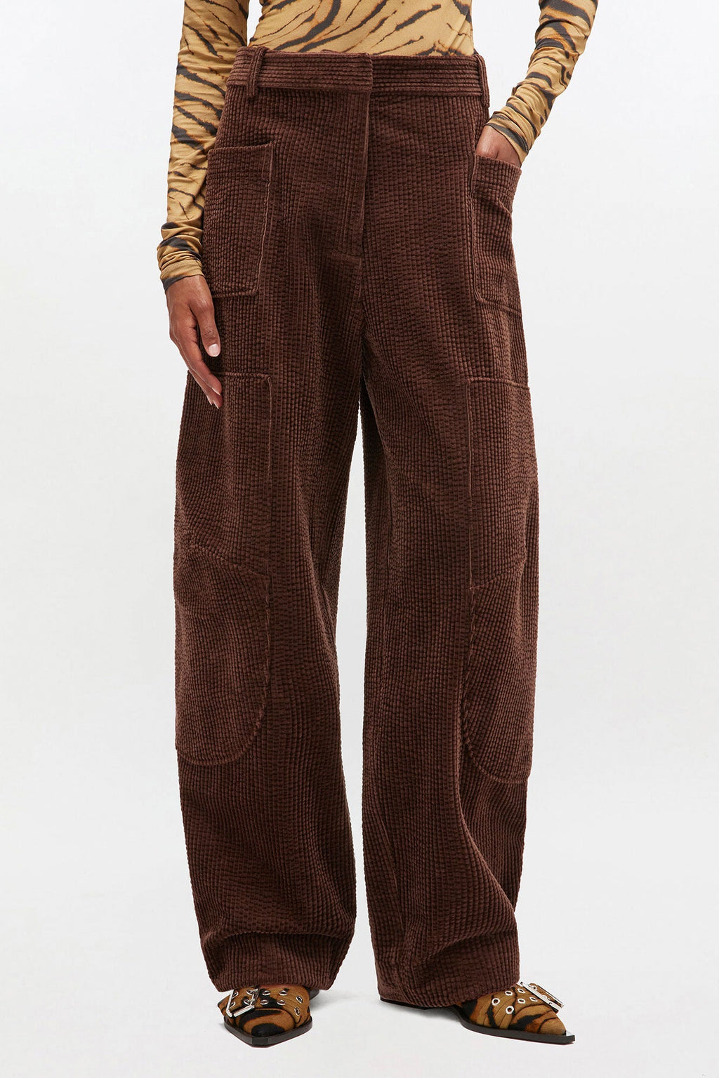 Ganni Seersucker Corduroy Pants