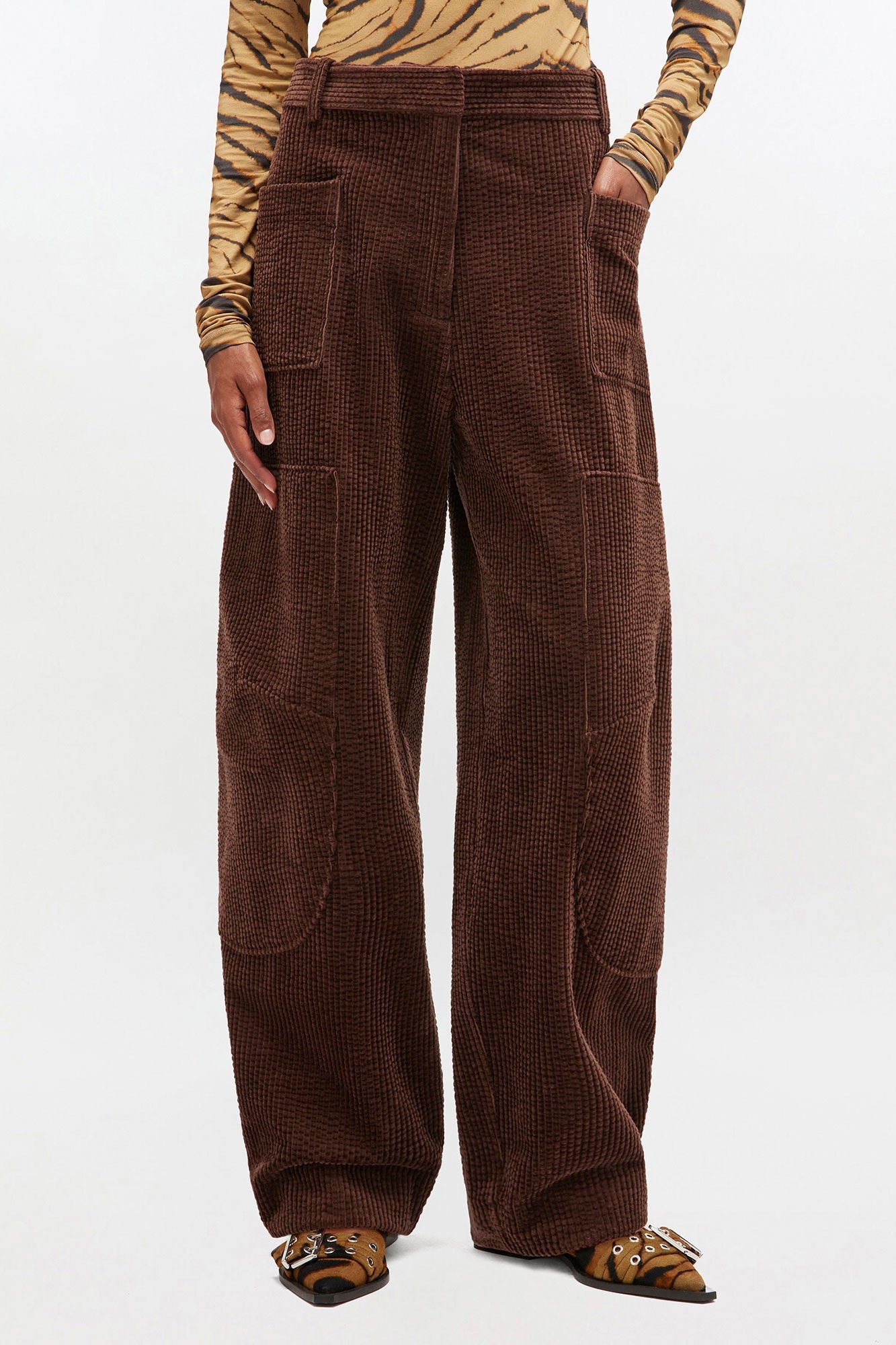 Ganni Seersucker Corduroy Pants
