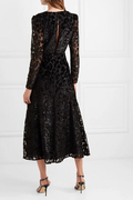 Self Portrait Metallic Leopard Midi dress