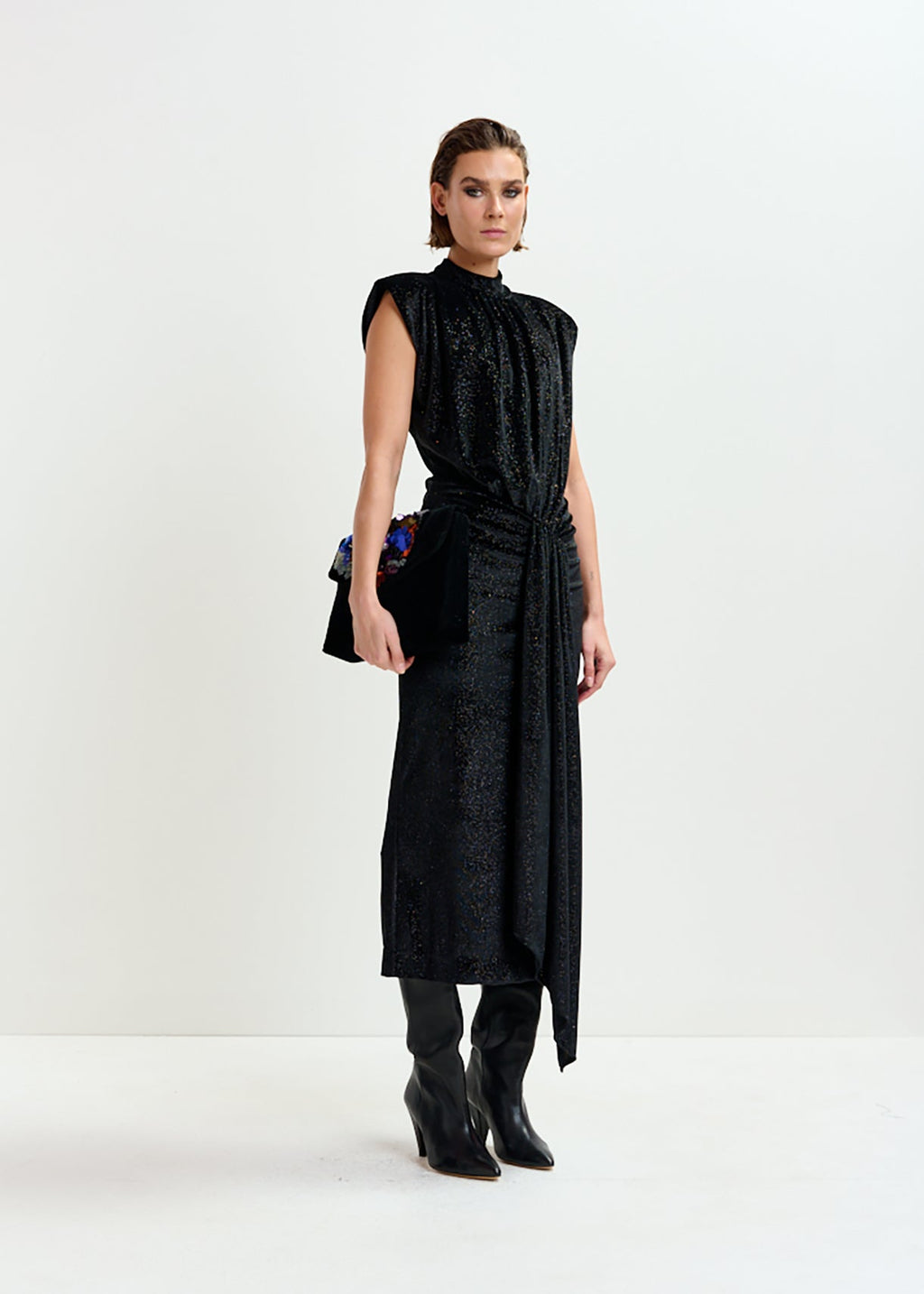 Inche velvet jersey midi dress
